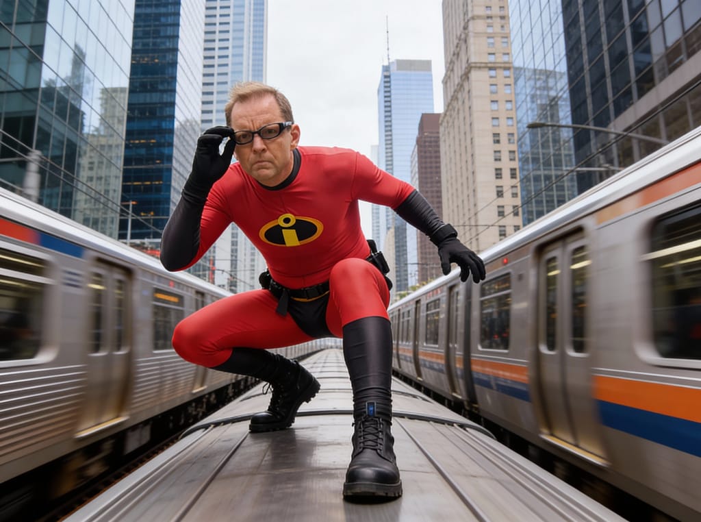 Mr Uncredible in action – in-character adventurer entertainer for Sydney kids’ parties.