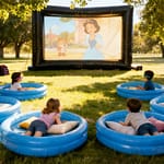 kids outdoor movie night birthday party ideas Sydney inflatable cinema screen