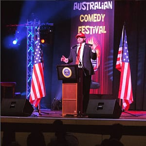 Comedy entertainer for Sydney kids parties, performing political impersonation comedy - Jonas Holt