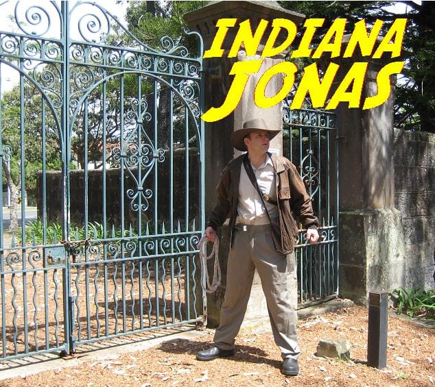 Indiana Jones kids party entertainer in action - leading adventure filled fun