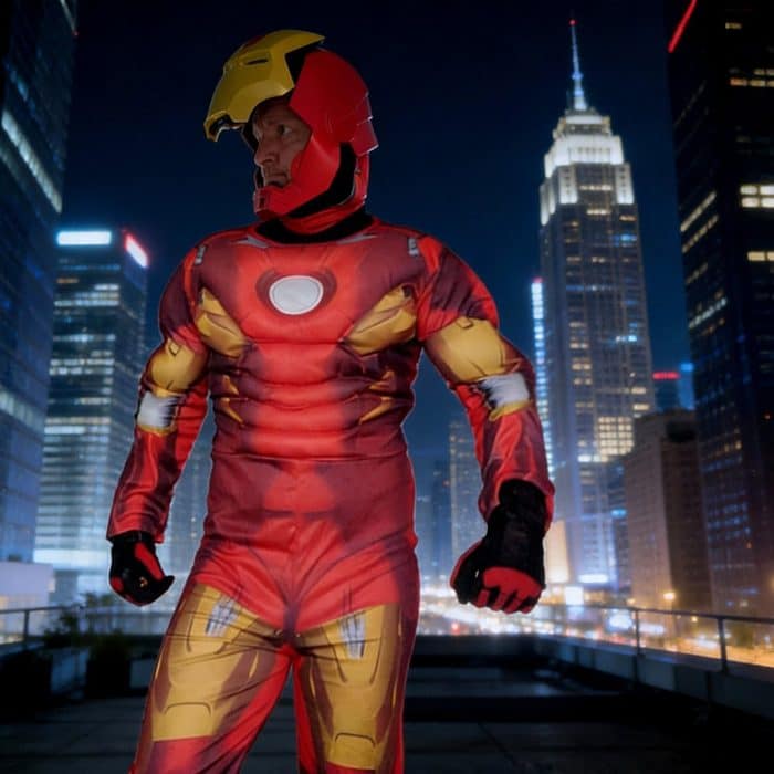 Ironing Man - tech superhero party entertainer Sydney makes his way to a kids party