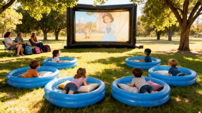 kids outdoor movie night birthday party ideas Sydney inflatable cinema screen