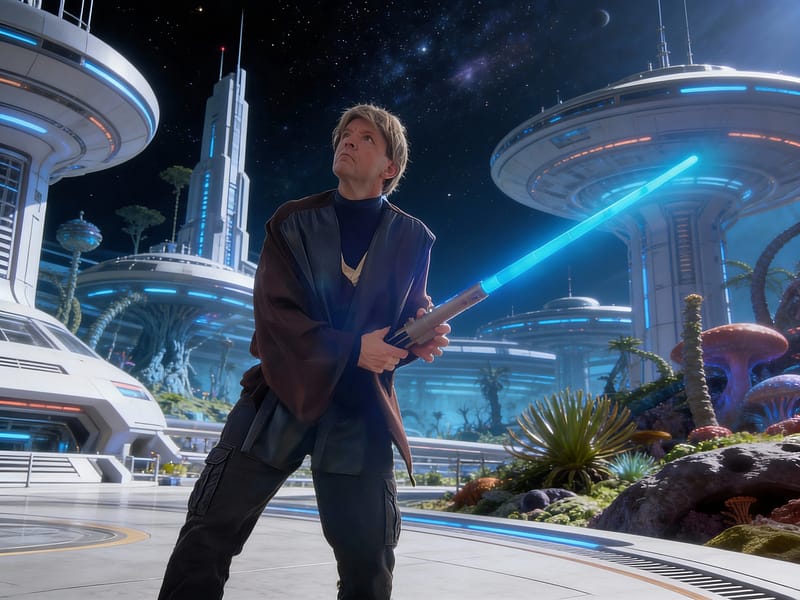 Luke Starstalker in action – in-character entertainer for Sydney kids’ parties.