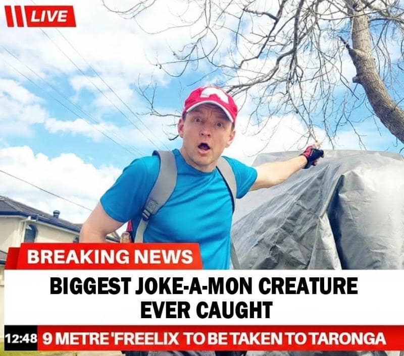 In-character legendary adventurer creature trainer party entertainer for Sydney kids parties – Joke-a-Mon