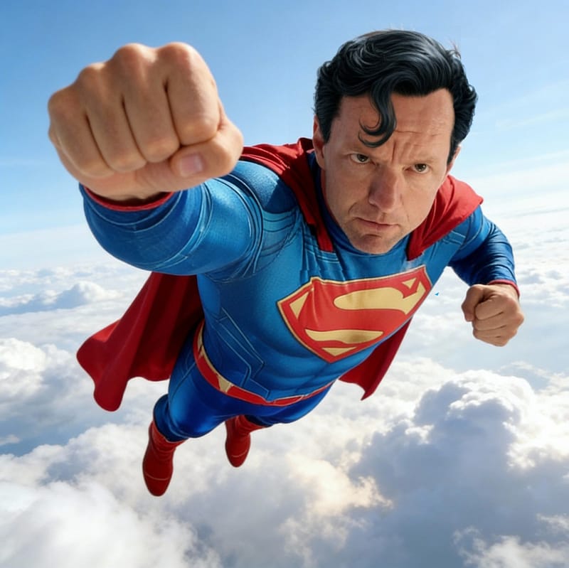 In-character superhero comedy entertainer for Sydney kids parties – Superb Man